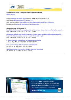 Speed and Kinetic Energy of Relativistic Electrons