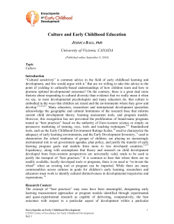 Culture and Early Childhood Education