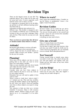 Revision Techniques Booklet - St. Thomas More Catholic School