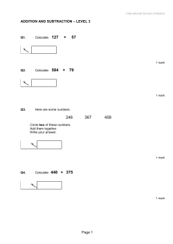 Addition and Subtraction (level 3)