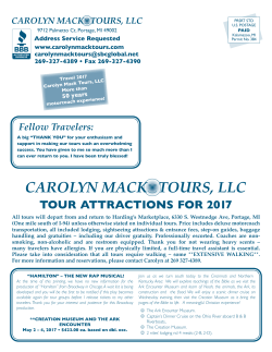 tour attractions for 2017