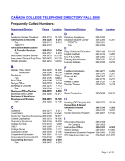 Ca&ntilde;ada college Telephone Directory Fall 2006