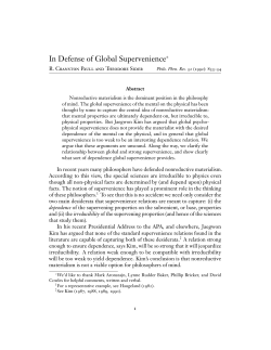 In Defense of Global Supervenience