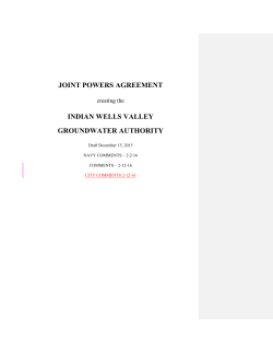 Joint Powers Agreement creating the Indian Wells Valley