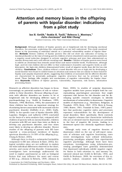 Attention and memory biases in the offspring of