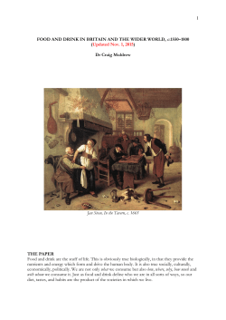 Food and drink in Britain and the wider world, c. 1550-1800
