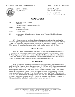 Appointment of New Executive Director to the Treasure Island