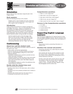 Orientation and Conferencing Plan get set