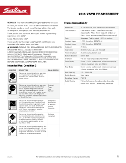 2015 vaya framesheet