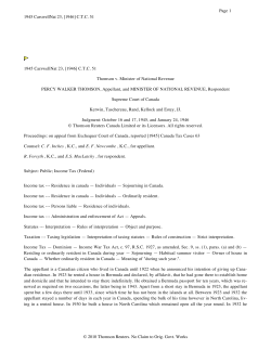 1945 CarswellNat 23, [1946] C.T.C. 51 Thomson v. Minister of