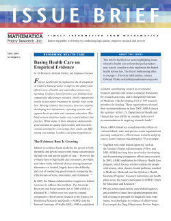 Basing Health Care on Empirical Evidence. Reforming Health Care