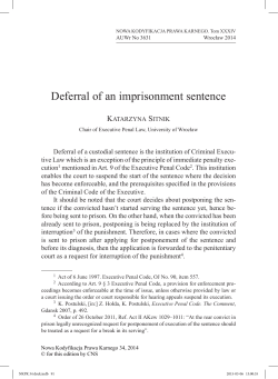 Deferral of an imprisonment sentence