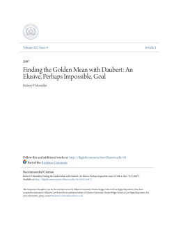 Finding the Golden Mean with Daubert: An Elusive, Perhaps