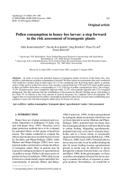 Pollen consumption in honey bee larvae: a step forward in the risk