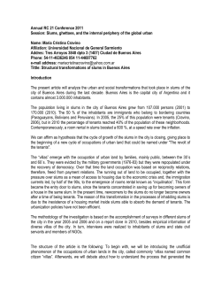 Structural transformations of slums in Buenos Aires