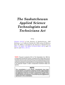 The Saskatchewan Applied Science Technologists and Technicians