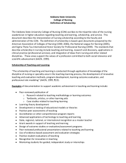 Scholarship for the Discipline of Nursing: VSU CON Descriptive Tool