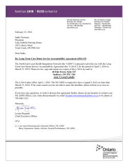 February 23, 2016 Sadie Newman President Lady Isabelle Nursing