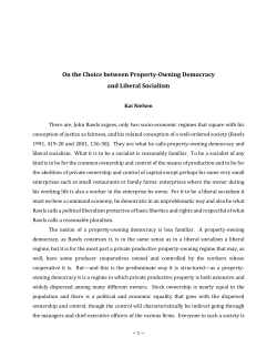 On the Choice between Property-Owning Democracy and Liberal