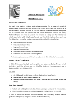 The Daily Mile (KS2) Daily Dance (KS1)