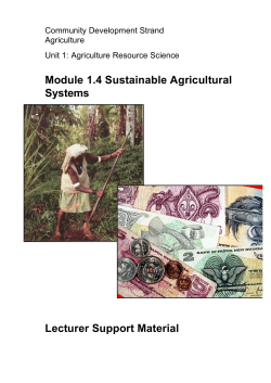 AG 1.4 Sustainable Agriculture Systems Lecturer