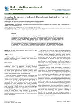 Evaluating the diversity of culturable thermotolerant bacteria from