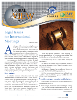 Legal Issues for International Meetings