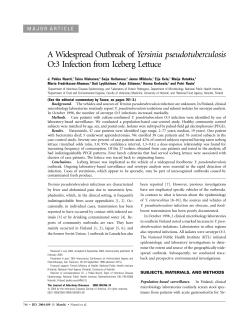 A Widespread Outbreak of Yersinia
