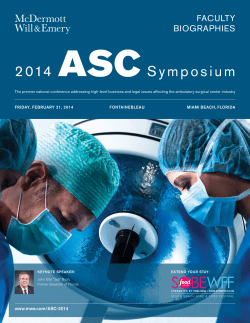 2014 ASC Symposium Speaker Biographies