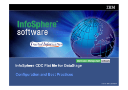 InfoSphere CDC Flat file for DataStage Configuration