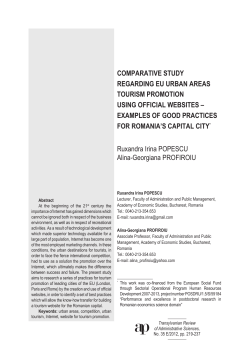 COMPARATIVE STUDY REGARDING EU URBAN AREAS