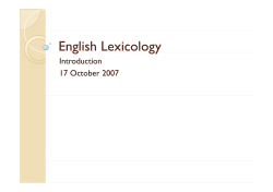 English Lexicology g gy g gy