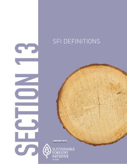 SFI Definitions - Sustainable Forestry Initiative