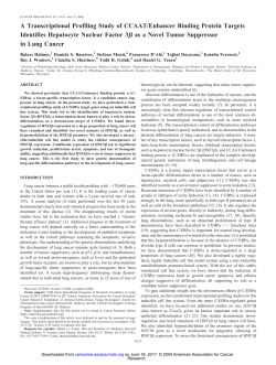 A Transcriptional Profiling Study of CCAAT