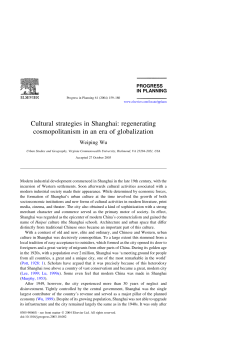 Cultural Strategies and Place Making in Shanghai