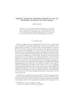 SOBOLEV MAPPINGS - University of Pittsburgh