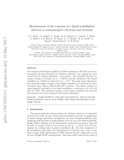 Measurement of the response of a liquid scintillation detector to