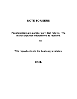 NOTE TO USERS