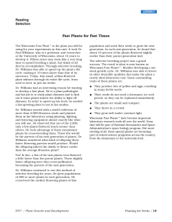 Fast Plants for Fast Times