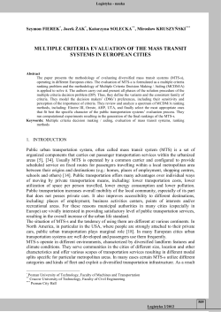 multiple criteria evaluation of the mass transit - Logistyka