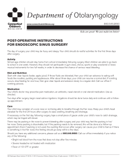 Endoscopic Sinus Surgery - Connecticut Children`s Medical Center