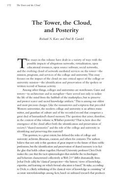 The Tower, the Cloud, and Posterity