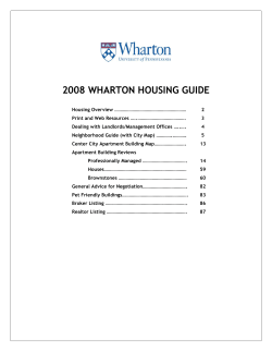2008 wharton housing guide - Wharton Student Clubs and