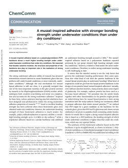 A mussel-inspired adhesive with stronger bonding - QIBEBT-IR