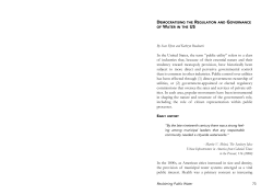 Democratising the Regulation and Governance of Water in the US