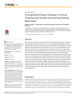 Changes in Cortical Thickness and Surface Area during