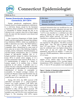 Connecticut Epidemiologist Issue on Human Granulocytic