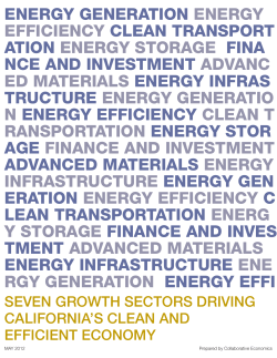 Seven growth sectors driving California`s clean and efficient economy