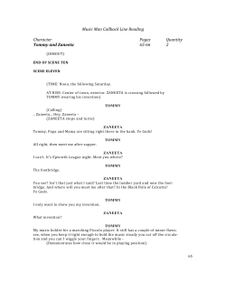 Music Man Callback Line Reading Character Pages Quantity