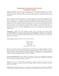 Submission Guidelines and Policies